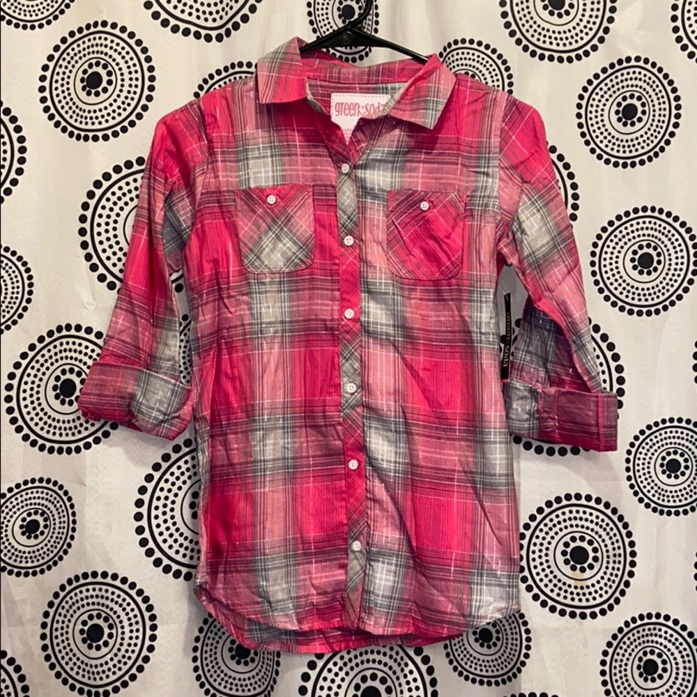 Green soda flannel shirt